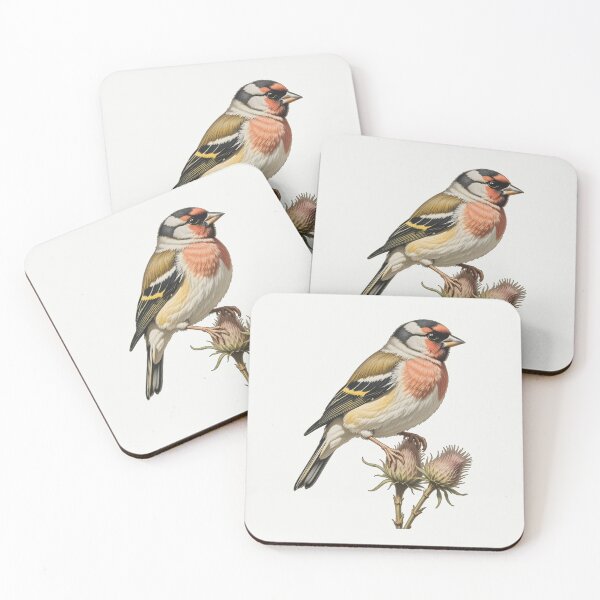 Item preview, Cottagecore European Goldfinch Thistle Colored Pencil Style designed and sold by BloomStudio1.