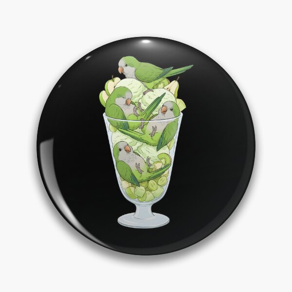 Item preview, Funny Green Monk Parrots Quaker in Ice Cream Dessert designed and sold by DoodleTortle.