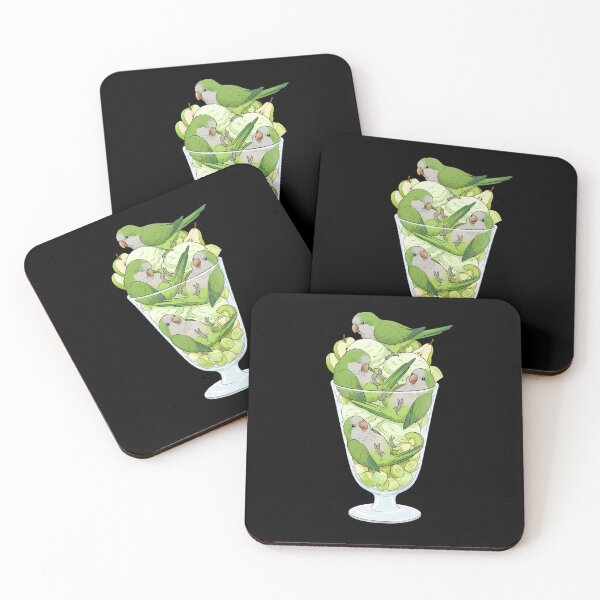 Item preview, Funny Green Monk Parrots Quaker in Ice Cream Dessert designed and sold by DoodleTortle.
