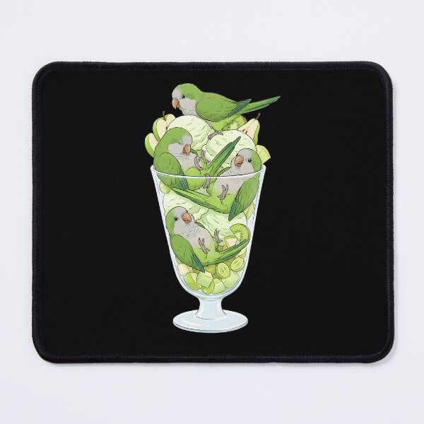 Item preview, Funny Green Monk Parrots Quaker in Ice Cream Dessert designed and sold by DoodleTortle.