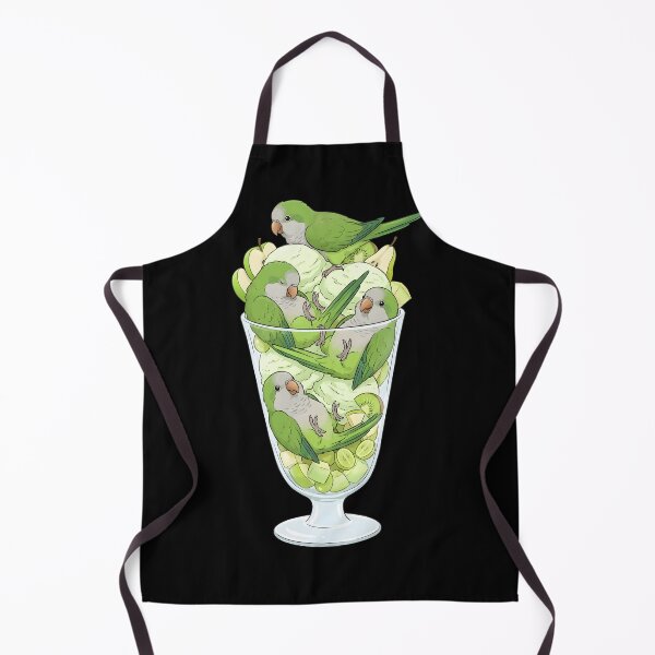 Item preview, Funny Green Monk Parrots Quaker in Ice Cream Dessert designed and sold by DoodleTortle.