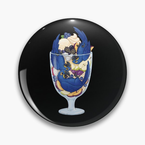 Item preview, Funny Hyacinth Macaw Parrots in Ice Cream Dessert designed and sold by DoodleTortle.