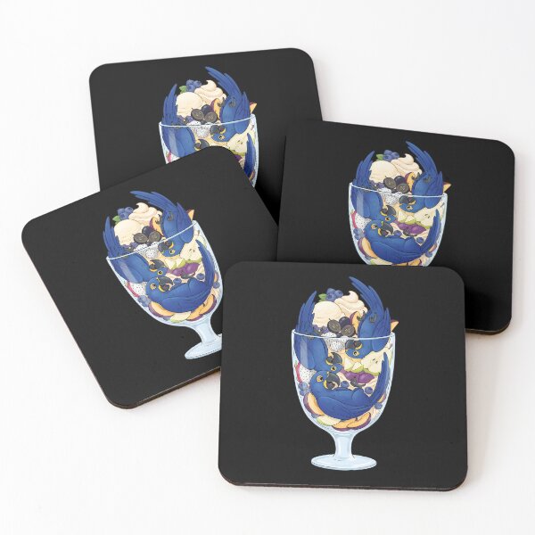 Item preview, Funny Hyacinth Macaw Parrots in Ice Cream Dessert designed and sold by DoodleTortle.