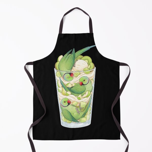 Item preview, Funny Green Ringneck Parrots in Ice Cream Dessert designed and sold by DoodleTortle.