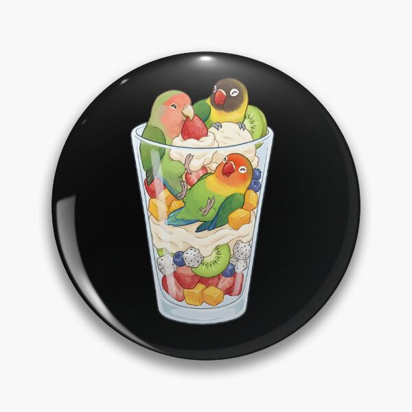Item preview, Funny Lovebird Parrots in Ice Cream Dessert designed and sold by DoodleTortle.