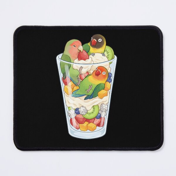 Item preview, Funny Lovebird Parrots in Ice Cream Dessert designed and sold by DoodleTortle.