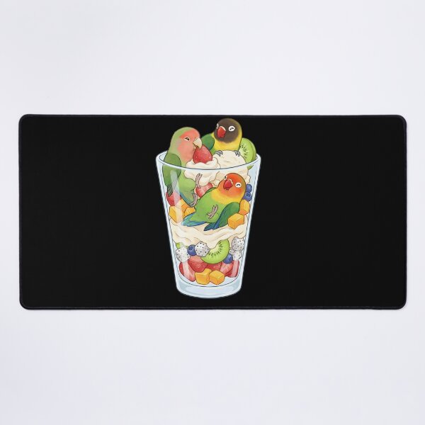 Item preview, Funny Lovebird Parrots in Ice Cream Dessert designed and sold by DoodleTortle.