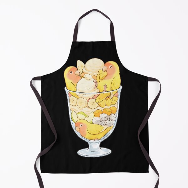 Item preview, Funny Lutino Lovebird Parrots in Ice Cream Dessert designed and sold by DoodleTortle.