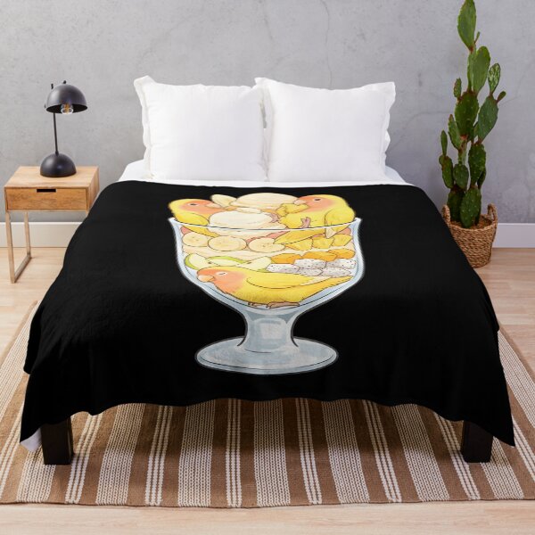 Item preview, Funny Lutino Lovebird Parrots in Ice Cream Dessert designed and sold by DoodleTortle.