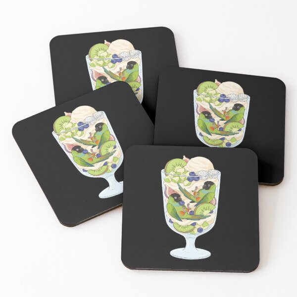 Item preview, Funny Nanday Conure Parrots in Ice Cream Dessert designed and sold by DoodleTortle.