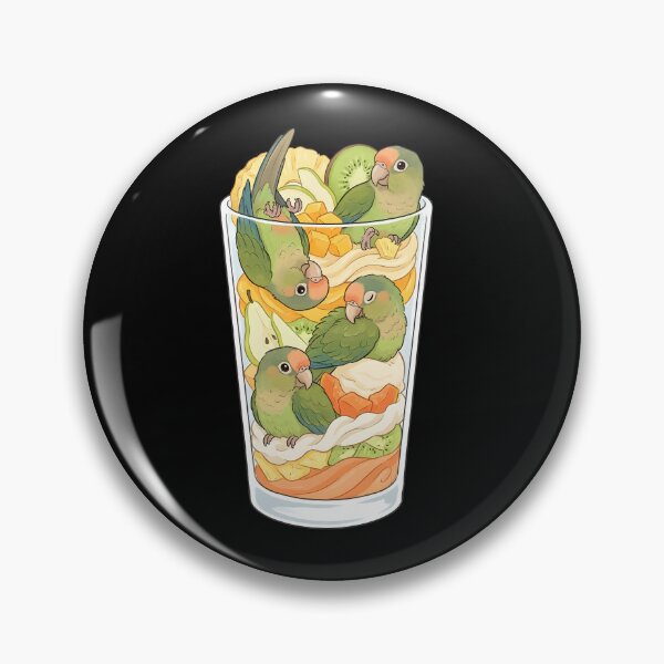 Item preview, Funny Peach Fronted Conure Parrots in Ice Cream Dessert designed and sold by DoodleTortle.