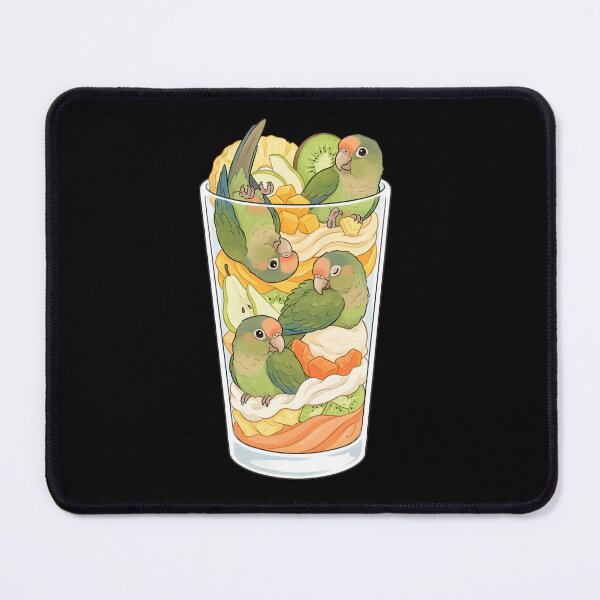 Item preview, Funny Peach Fronted Conure Parrots in Ice Cream Dessert designed and sold by DoodleTortle.