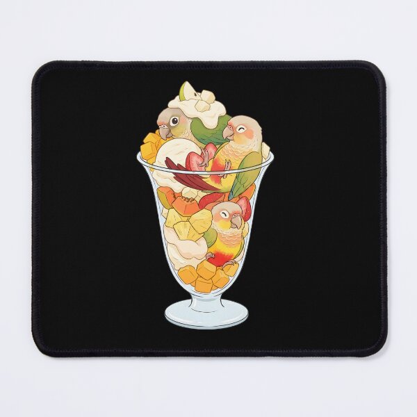 Item preview, Funny Pineapple Green Cheeked Conure Parrots in Ice Cream Dessert designed and sold by DoodleTortle.