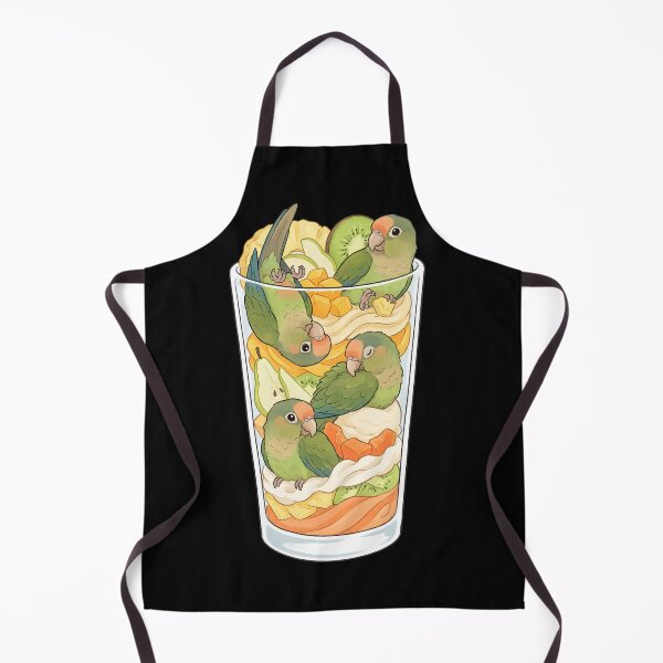 Item preview, Funny Peach Fronted Conure Parrots in Ice Cream Dessert designed and sold by DoodleTortle.