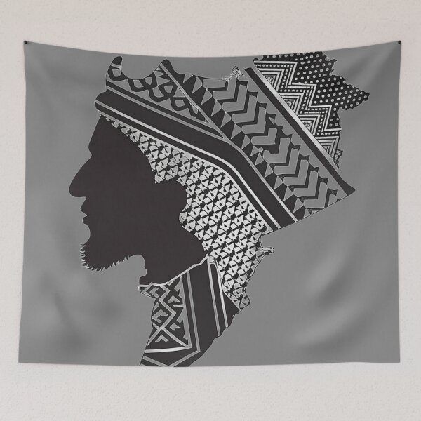 Item preview, Keffiyeh Pattern Portrait Silhouette Art# designed and sold by NOVASTOCK117.