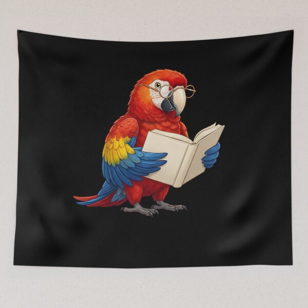 Item preview, Funny Scarlet Macaw Parrots Reading Book Bird Lover designed and sold by TerryConnells.