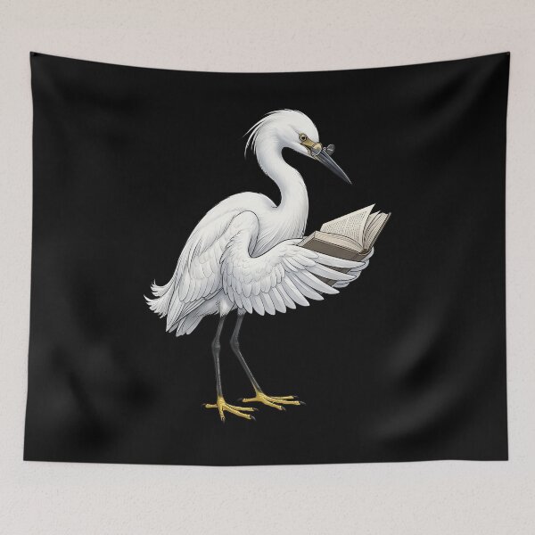 Item preview, Funny Snowy Egret Reading Book Bird Lover Birding designed and sold by TerryConnells.