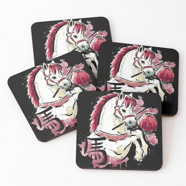 Item preview, apanese Style Horse Ink Art with Red Lantern and Kanji designed and sold by haitrieuic96.