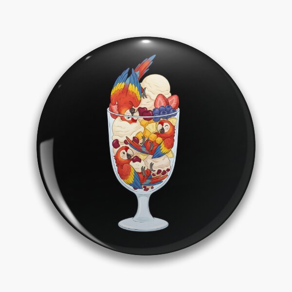 Item preview, Funny Scarlet Macaw Parrots in Ice Cream Dessert designed and sold by DoodleTortle.