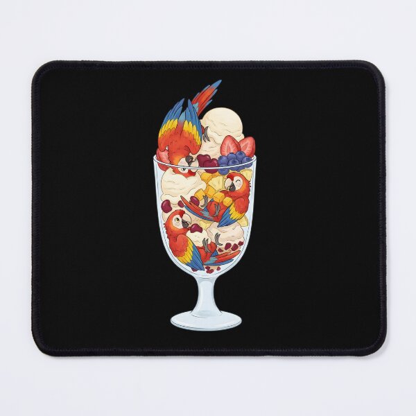 Item preview, Funny Scarlet Macaw Parrots in Ice Cream Dessert designed and sold by DoodleTortle.
