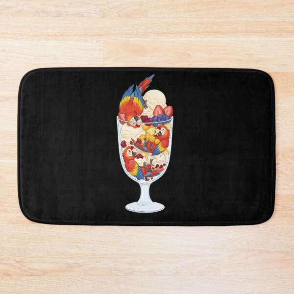 Item preview, Funny Scarlet Macaw Parrots in Ice Cream Dessert designed and sold by DoodleTortle.