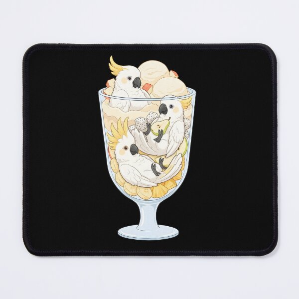 Item preview, Funny Sulphur-crested Cockatoo Parrots in Ice Cream Dessert designed and sold by DoodleTortle.