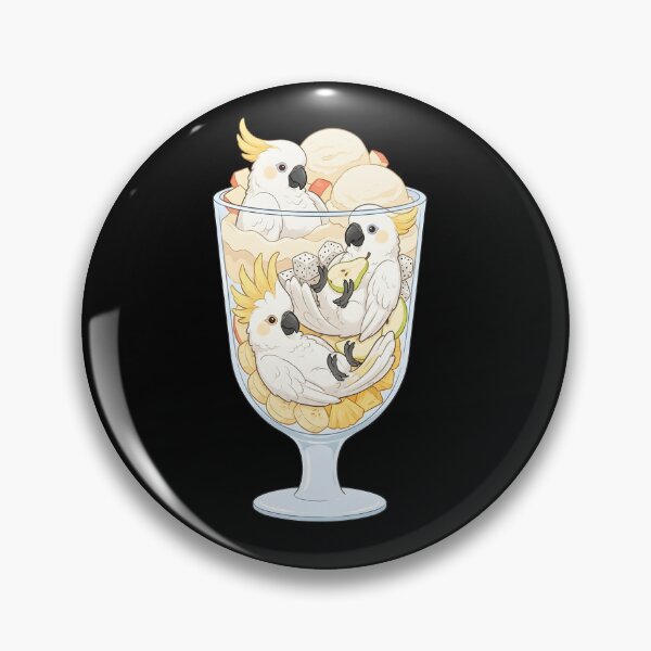 Item preview, Funny Sulphur-crested Cockatoo Parrots in Ice Cream Dessert designed and sold by DoodleTortle.