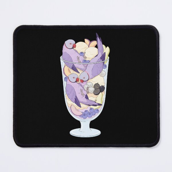 Item preview, Funny Violet Indian Ringneck Parrots in Ice Cream Dessert designed and sold by DoodleTortle.