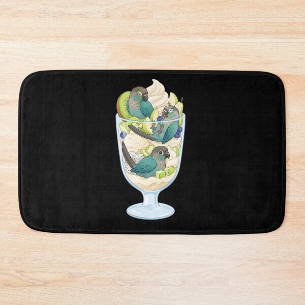 Item preview, Funny Turquoise Green Cheeked Conure Parrots in Ice Cream Dessert designed and sold by DoodleTortle.