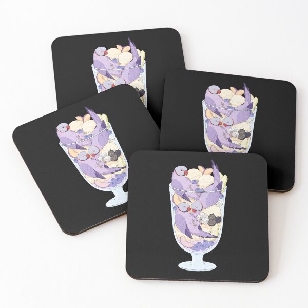 Item preview, Funny Violet Indian Ringneck Parrots in Ice Cream Dessert designed and sold by DoodleTortle.