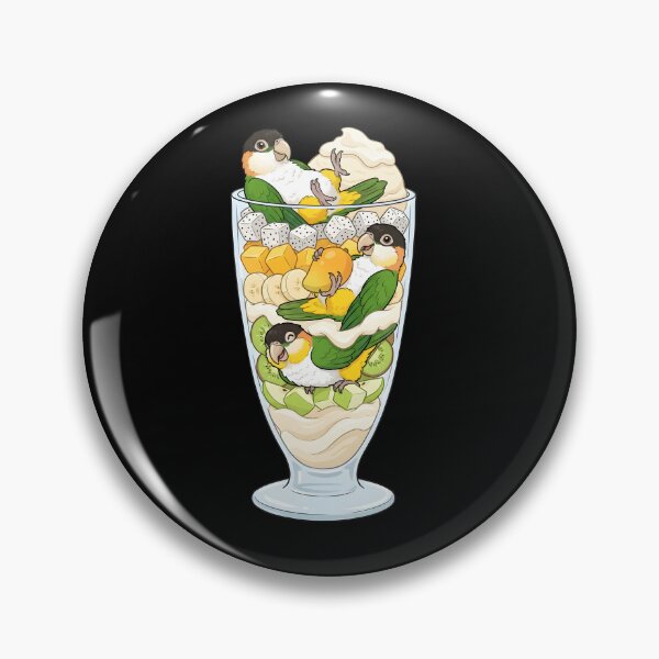 Item preview, Funny White Bellied Caique Parrots in Ice Cream Dessert designed and sold by DoodleTortle.