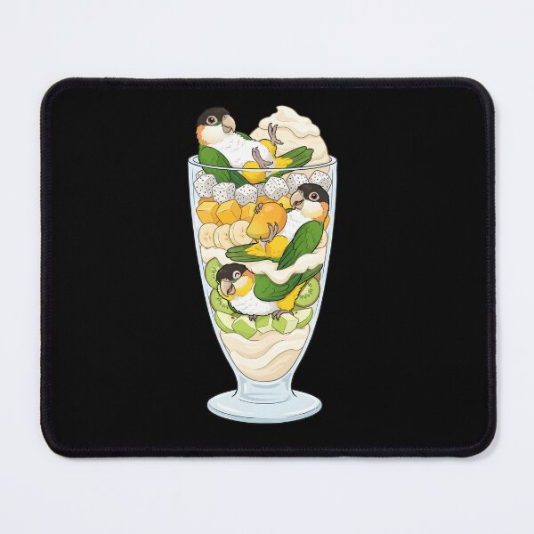 Item preview, Funny White Bellied Caique Parrots in Ice Cream Dessert designed and sold by DoodleTortle.
