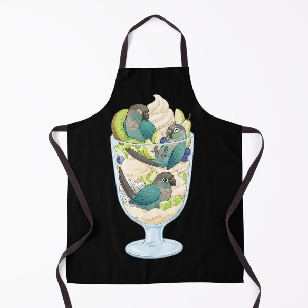 Item preview, Funny Turquoise Green Cheeked Conure Parrots in Ice Cream Dessert designed and sold by DoodleTortle.