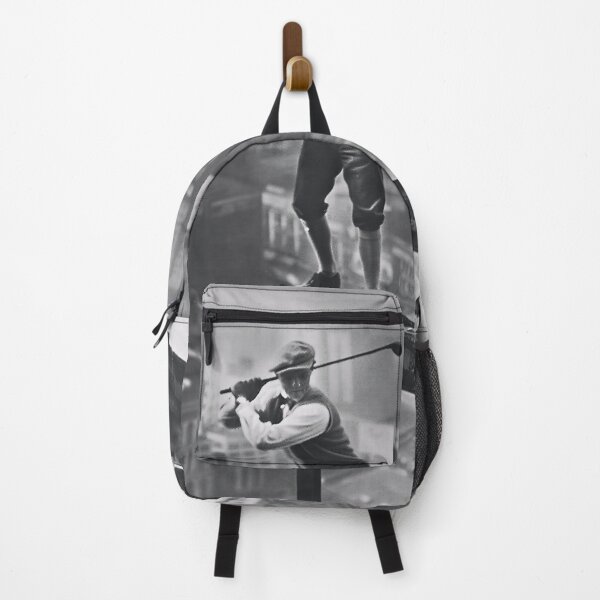 Item preview, Golf atop a skyscraper, 1932 vintage golfer and caddy on a steel girder high above New York City black and white photograph poster art print designed and sold by Astrid Arkhangelsky.