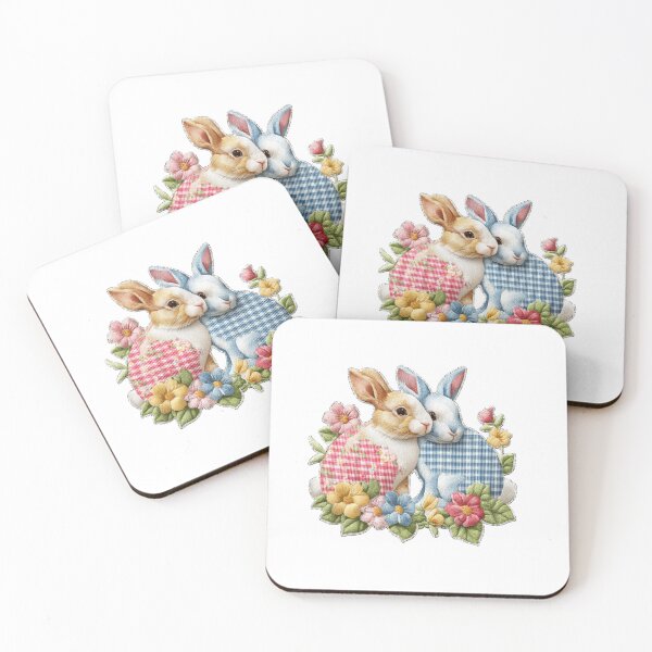 Item preview, Cute Patchwork Bunny Rabbits – Cottagecore Easter Bunny Design, Pastel Spring Bunny designed and sold by Winarrts.