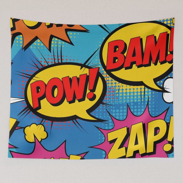 Item preview, Vibrant Comic Book POW BAM ZAP Seamless Pattern designed and sold by Midnight Veil Designs.