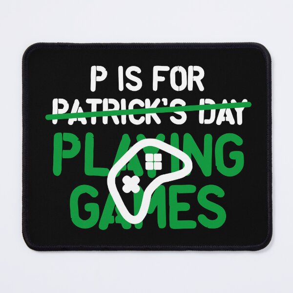 Artikelvorschau, „P wie Videospiele spielen – Glückliches Gaming-Geschenk zum St. Patrick’s Day 2026“ entworfen und verkauft von artworkathome.