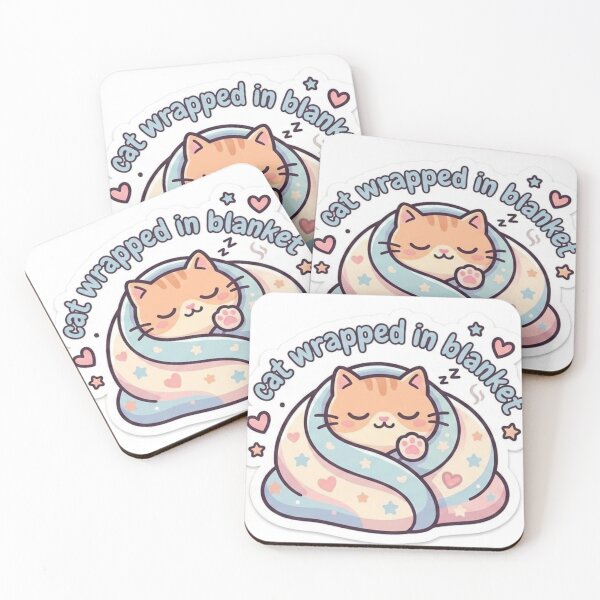 Item preview, Cozy Cat Wrapped in Blanket: Cute Sleepy Kitten Sticker designed and sold by juman..