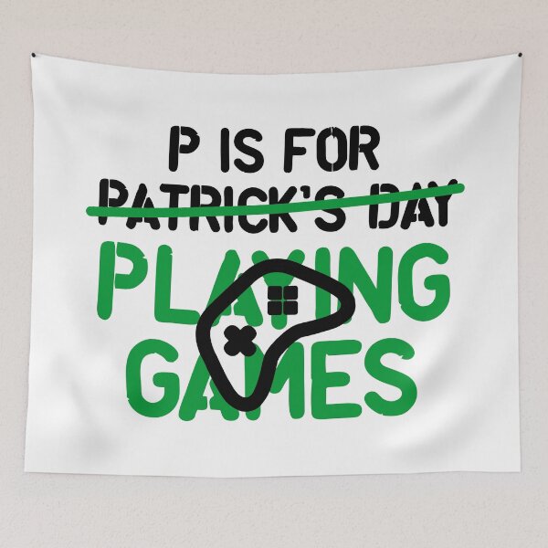 Item preview, "P is for Playing Video Games – Lucky Gamer St. Patrick’s Day 2026 Gaming Gift"  designed and sold by artworkathome.