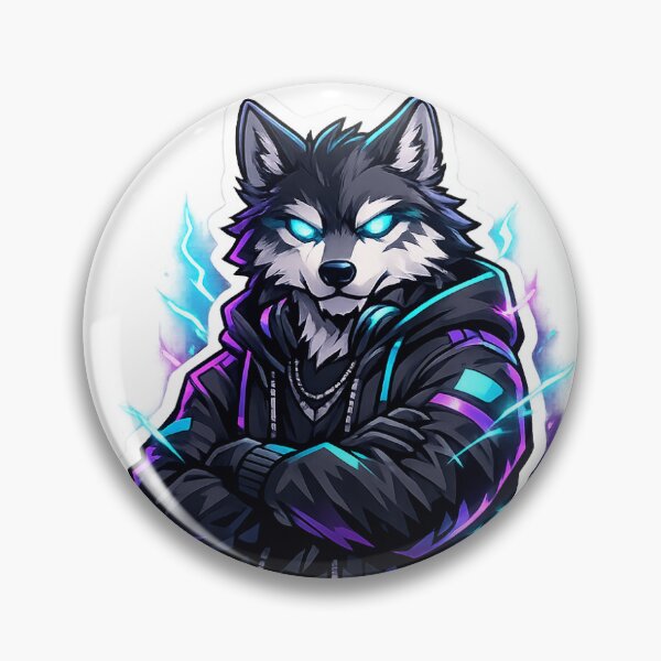 Item preview, Cyberpunk Alpha Wolf – Neon Streetwear Aesthetic Sticker designed and sold by IntroInk.