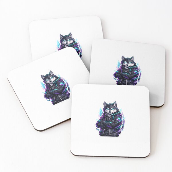 Item preview, Cyberpunk Alpha Wolf – Neon Streetwear Aesthetic Sticker designed and sold by IntroInk.