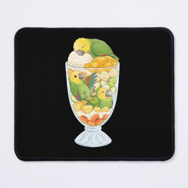 Item preview, Funny Yellow Headed Parrots in Ice Cream Dessert designed and sold by DoodleTortle.