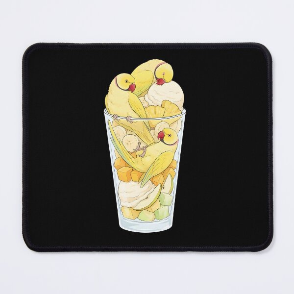 Item preview, Funny Yellow Ringneck Parrots in Ice Cream Dessert designed and sold by DoodleTortle.