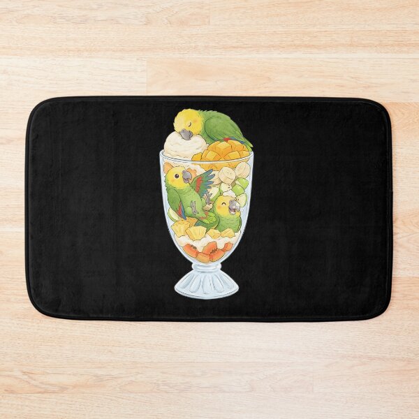 Item preview, Funny Yellow Headed Parrots in Ice Cream Dessert designed and sold by DoodleTortle.