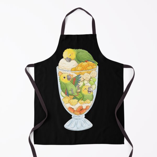 Item preview, Funny Yellow Headed Parrots in Ice Cream Dessert designed and sold by DoodleTortle.