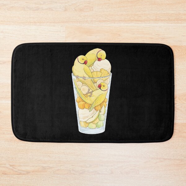 Item preview, Funny Yellow Ringneck Parrots in Ice Cream Dessert designed and sold by DoodleTortle.