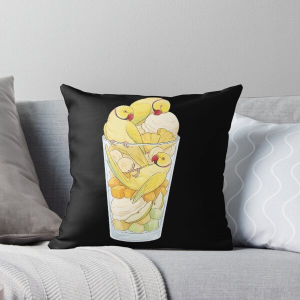 Item preview, Funny Yellow Ringneck Parrots in Ice Cream Dessert designed and sold by DoodleTortle.