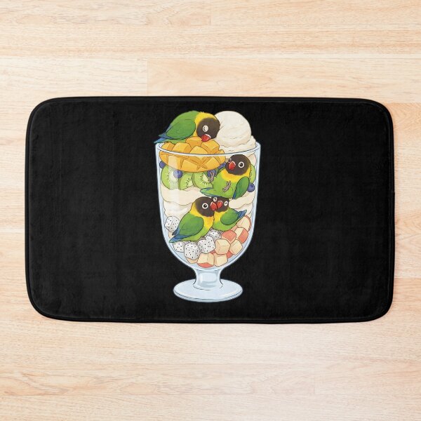 Item preview, Funny Yellow-collared Lovebird Parrots in Ice Cream Dessert designed and sold by DoodleTortle.