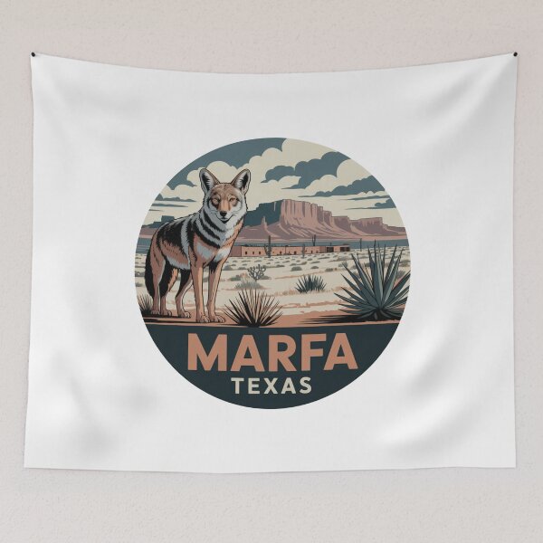 Item preview, Marfa Texas: Desert Scene with Coyote  designed and sold by CircinusStore.