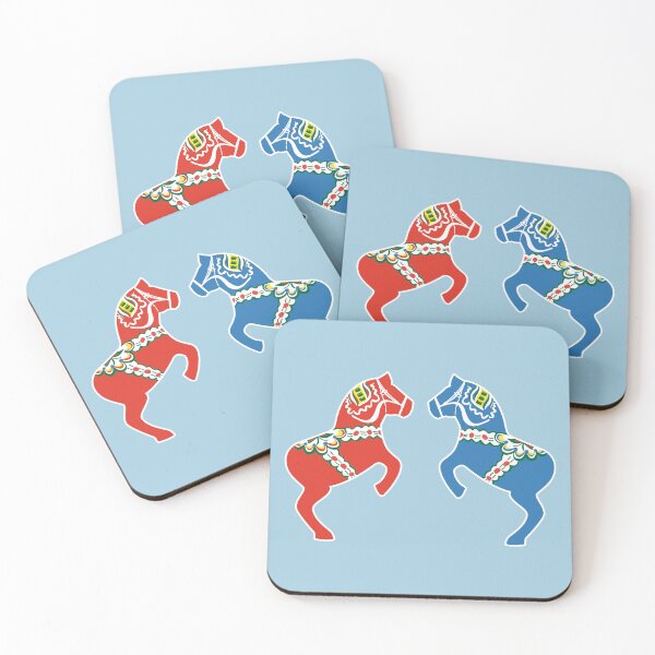 Item preview, Dalahästar - Dala horses - red and blue designed and sold by knappidesign.